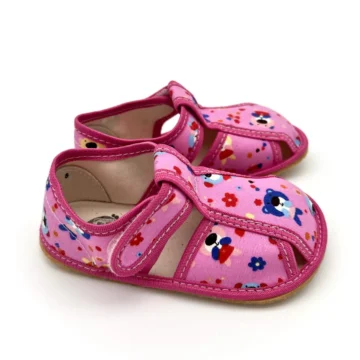 Baby Bare tekstiilist sandaalid - Pink Teddy