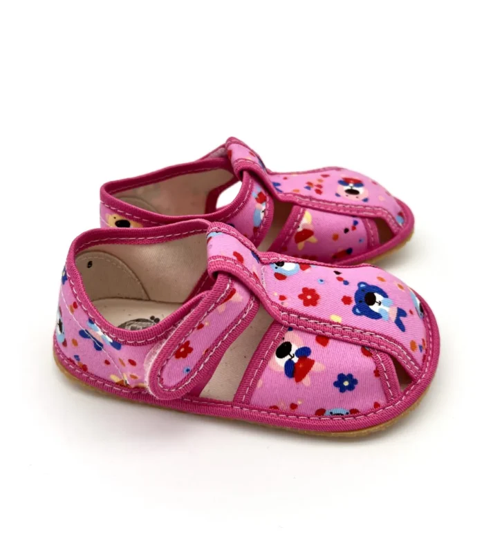 Baby Bare tekstiilist sandaalid - Pink Teddy