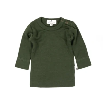 Lille Barn meriino pluus - Rifle green