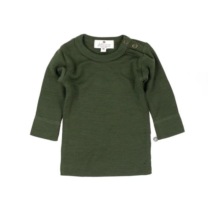 Lille Barn meriino pluus - Rifle green