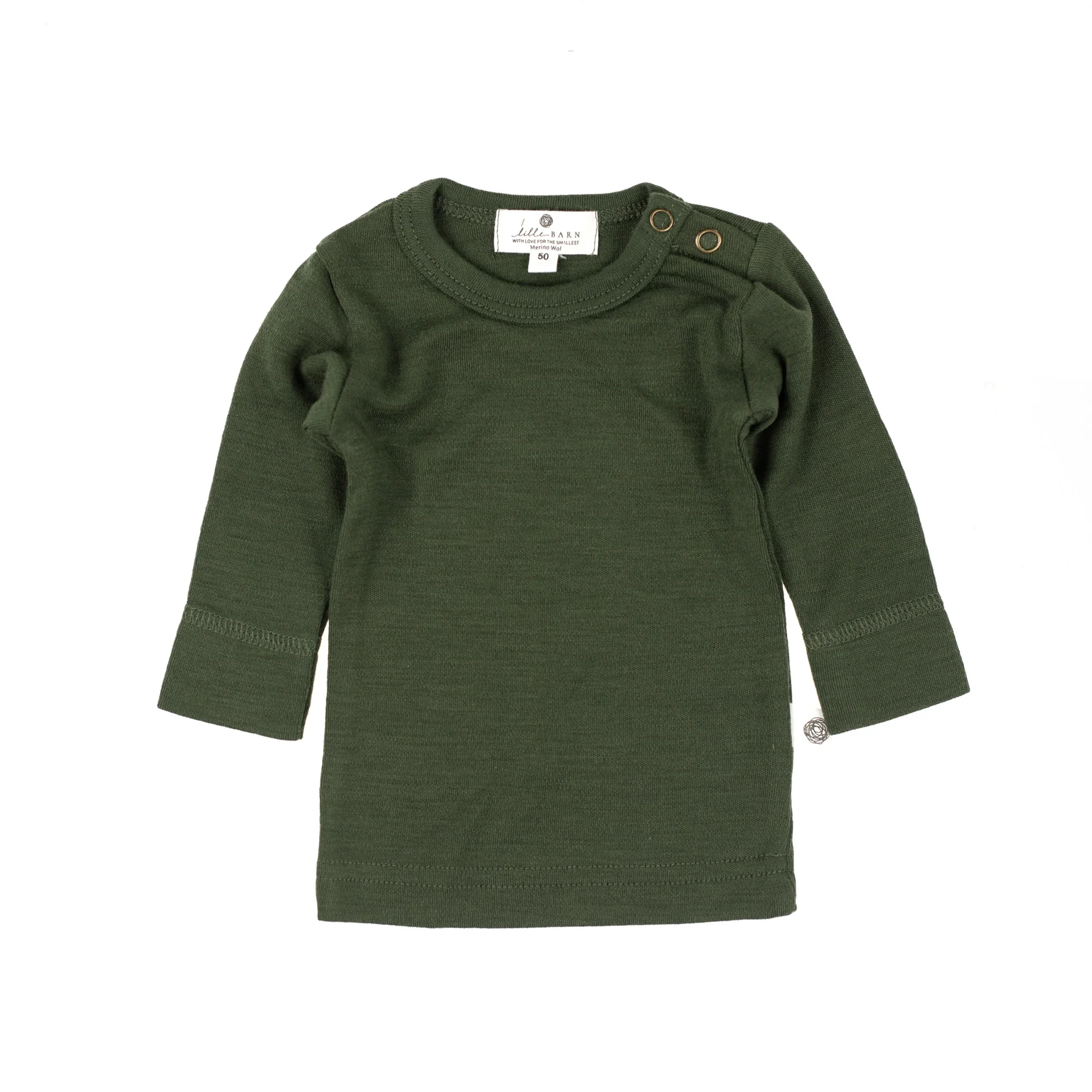 Lille Barn meriino pluus - Rifle green